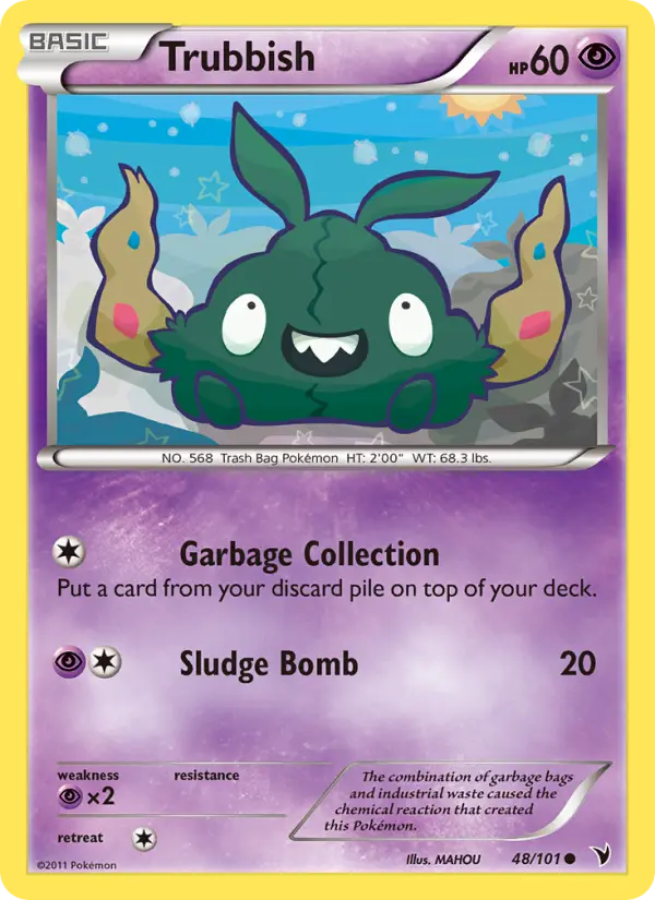 Trubbish Common Pokemon card #48 from Noble Victories