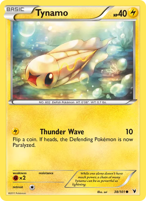 Tynamo Common Pokemon card #38 from Noble Victories