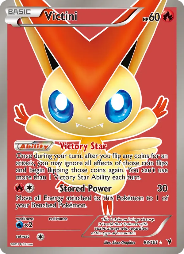 Victini Ultra Rare Pokemon card #98 from Noble Victories