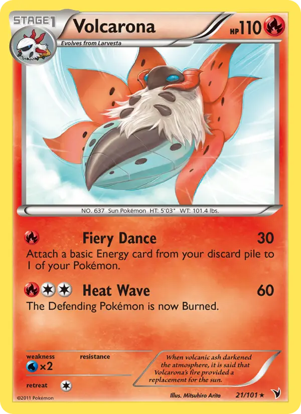 Volcarona Rare Pokemon card #21 from Noble Victories