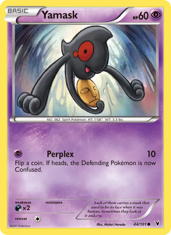 Yamask Common Pokemon card #44 from Noble Victories