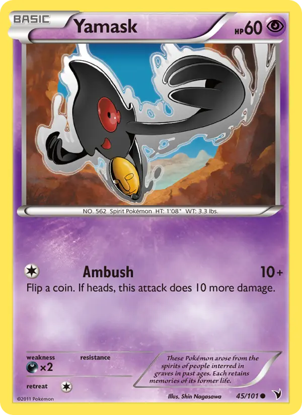 Yamask Common Pokemon card #45 from Noble Victories