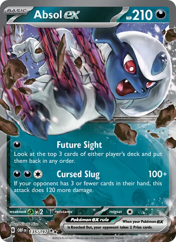 Absol ex Double rare Pokemon card #135 from Obsidian Flames