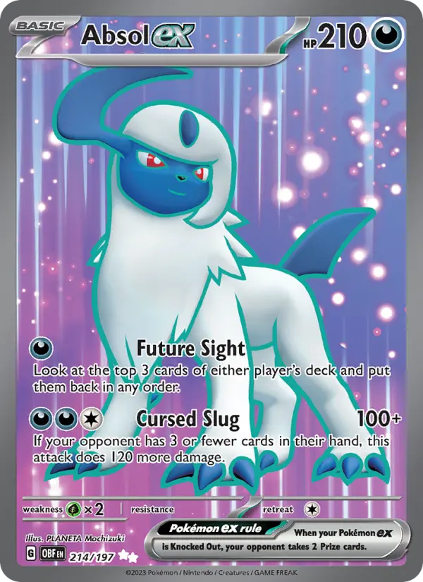 Absol ex Ultra Rare Pokemon card #214 from Obsidian Flames