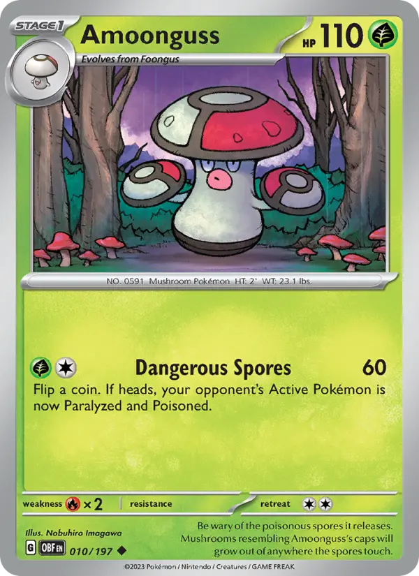 Amoonguss Uncommon Pokemon card #010 from Obsidian Flames