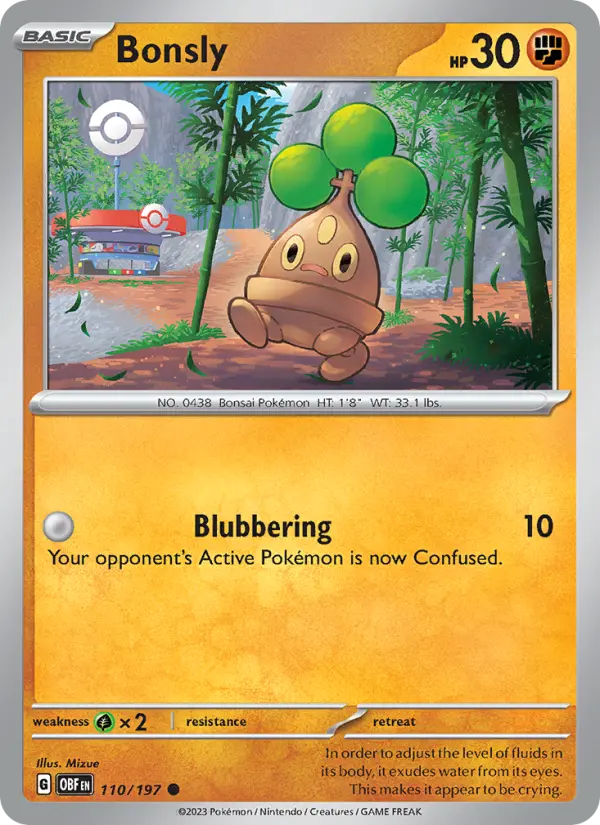 Bonsly Pokemon card artwork
