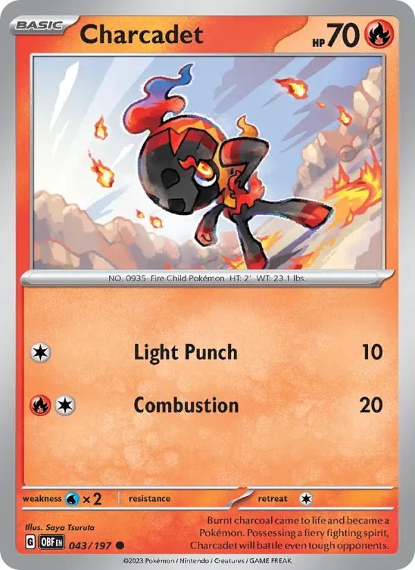 Charcadet Common Pokemon card #043 from Obsidian Flames