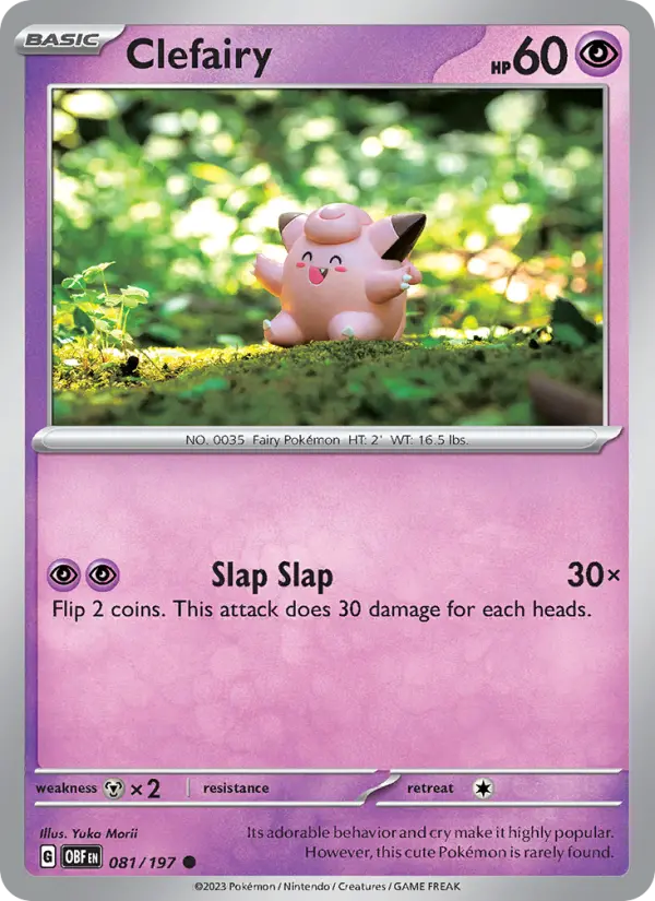 Clefairy Common Pokemon card #081 from Obsidian Flames