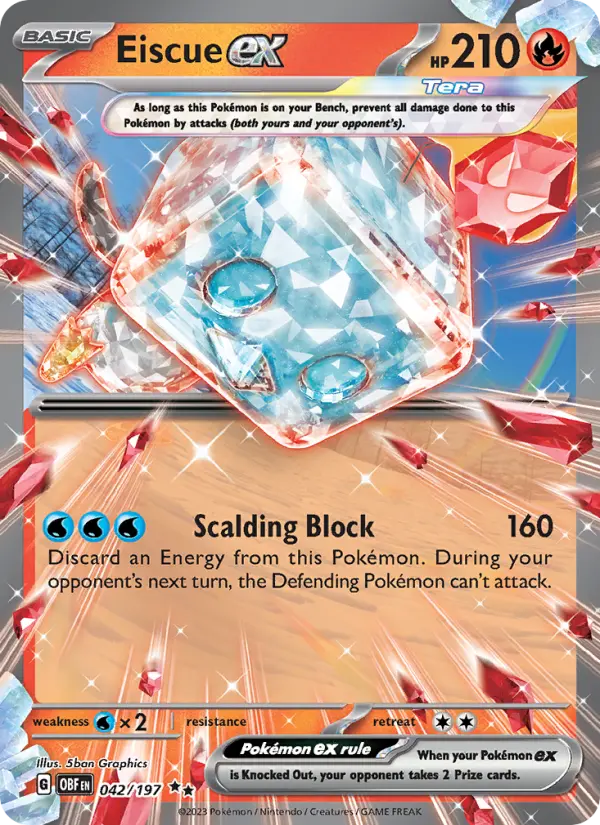 Eiscue ex Double rare Pokemon card #042 from Obsidian Flames