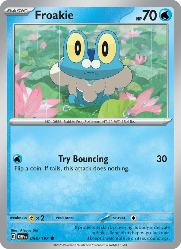 Froakie Common Pokemon card #056 from Obsidian Flames