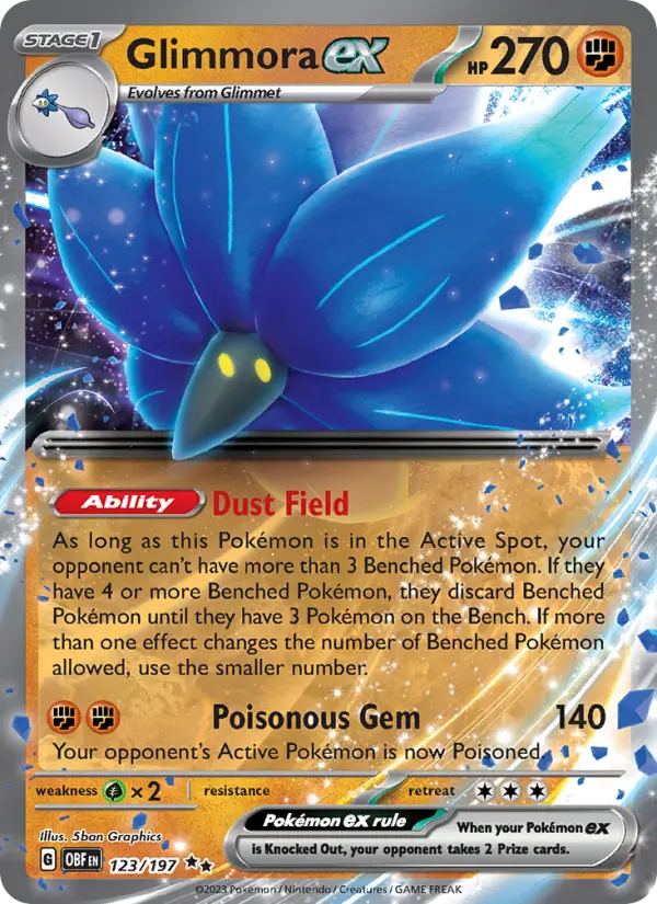 Glimmora ex Double rare Pokemon card #123 from Obsidian Flames