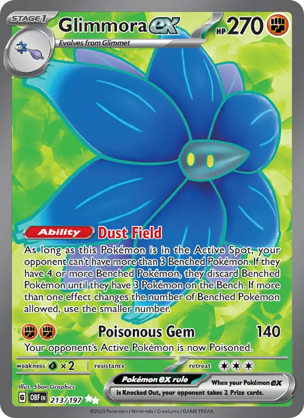 Glimmora ex Ultra Rare Pokemon card #213 from Obsidian Flames