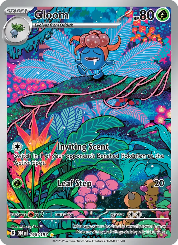 Gloom Illustration rare Pokemon card #198 from Obsidian Flames