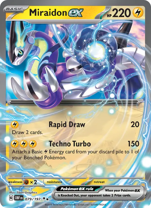Miraidon ex Double rare Pokemon card #079 from Obsidian Flames