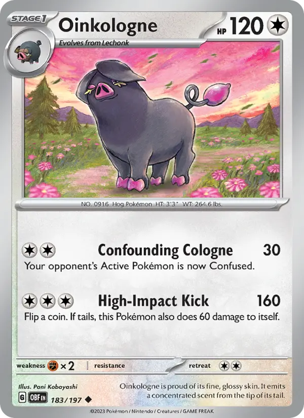 Oinkologne Uncommon Pokemon card #183 from Obsidian Flames