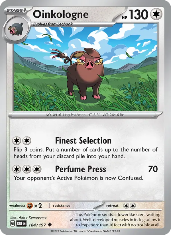 Oinkologne Uncommon Pokemon card #184 from Obsidian Flames