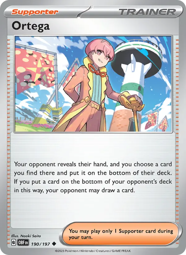 Ortega Uncommon Pokemon card #190 from Obsidian Flames