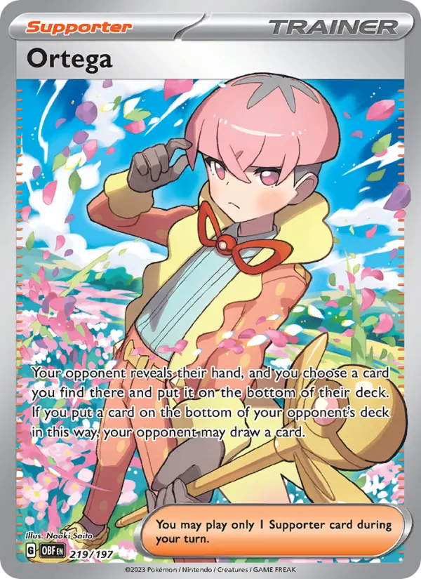 Ortega Ultra Rare Pokemon card #219 from Obsidian Flames
