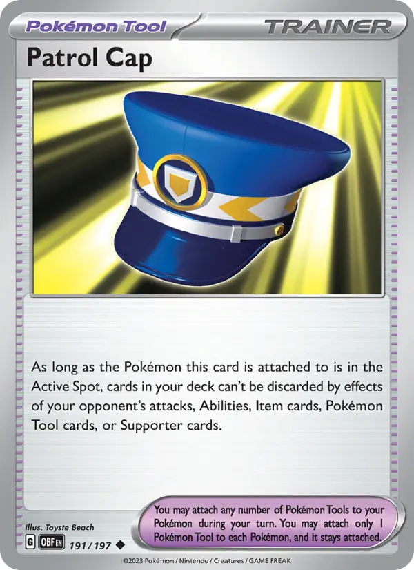 Patrol Cap Uncommon Pokemon card #191 from Obsidian Flames