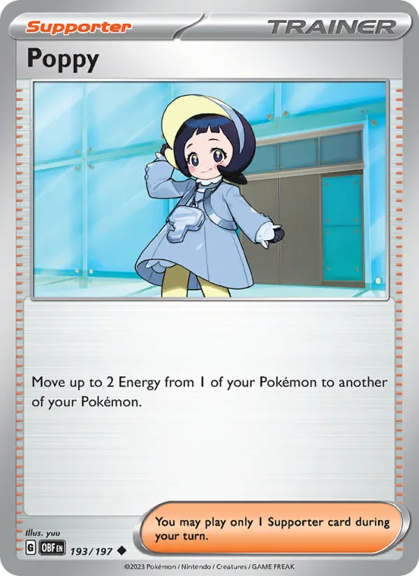 Poppy Uncommon Pokemon card #193 from Obsidian Flames