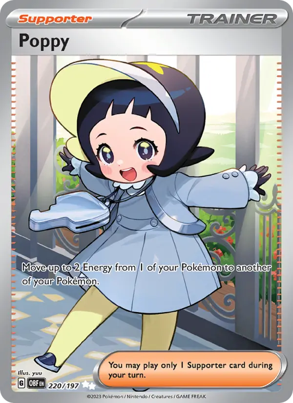 Poppy Ultra Rare Pokemon card #220 from Obsidian Flames