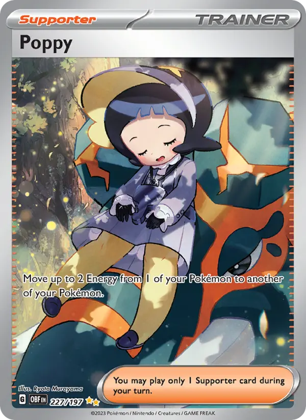 Poppy Special illustration rare Pokemon card #227 from Obsidian Flames