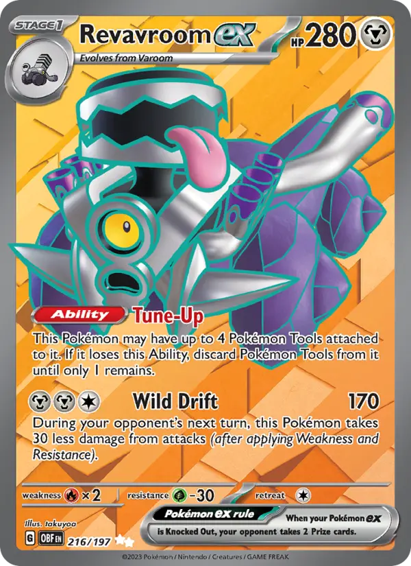 Revavroom ex Ultra Rare Pokemon card #216 from Obsidian Flames
