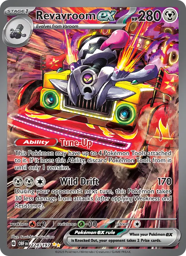 Revavroom ex Special illustration rare Pokemon card #224 from Obsidian Flames