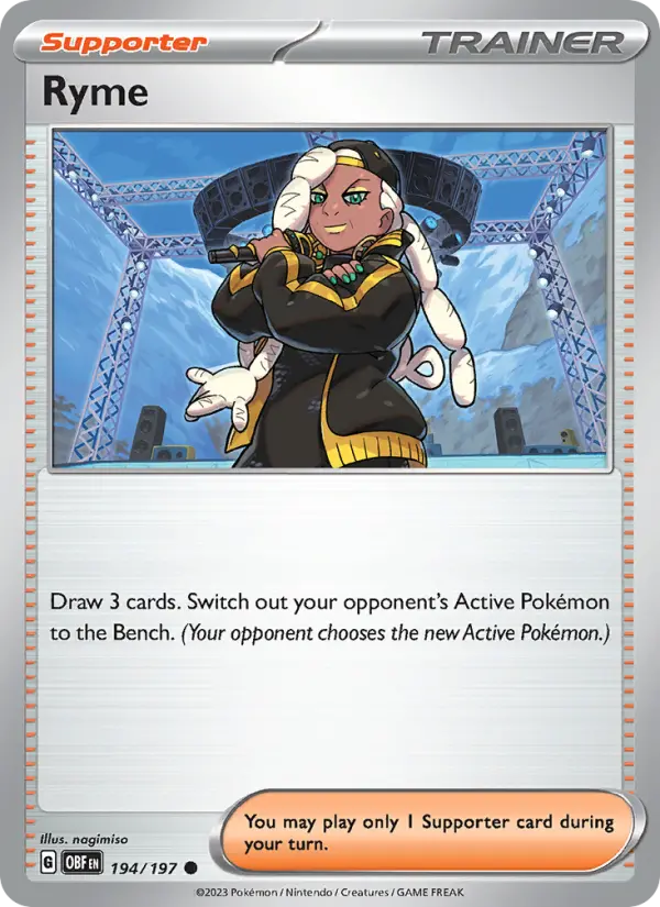 Ryme Common Pokemon card #194 from Obsidian Flames