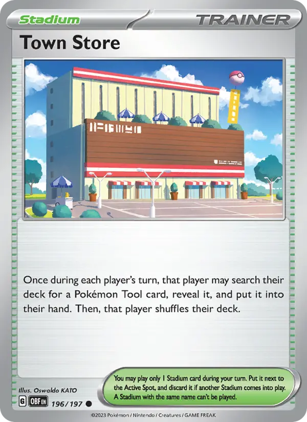 Town Store Common Pokemon card #196 from Obsidian Flames