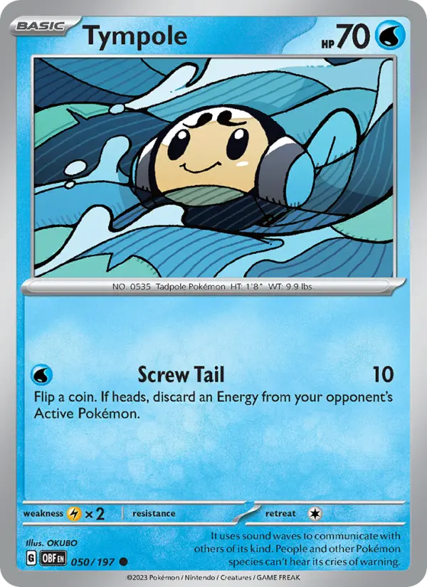 Tympole Common Pokemon card #050 from Obsidian Flames