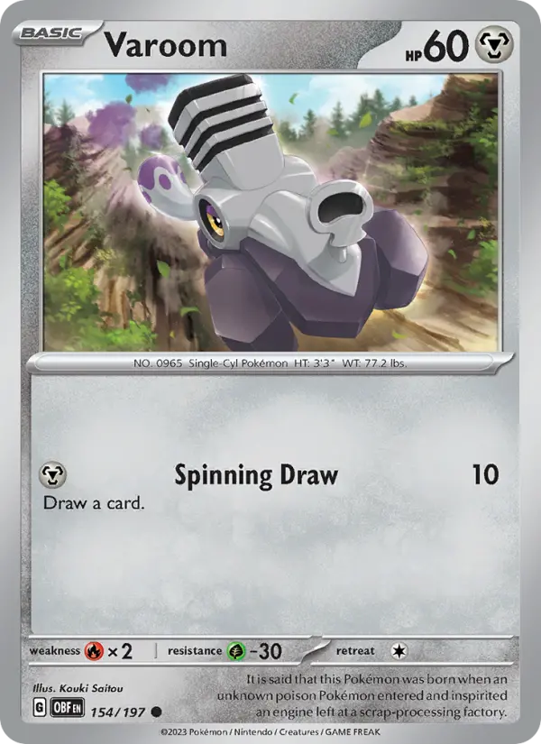 Varoom Common Pokemon card #154 from Obsidian Flames