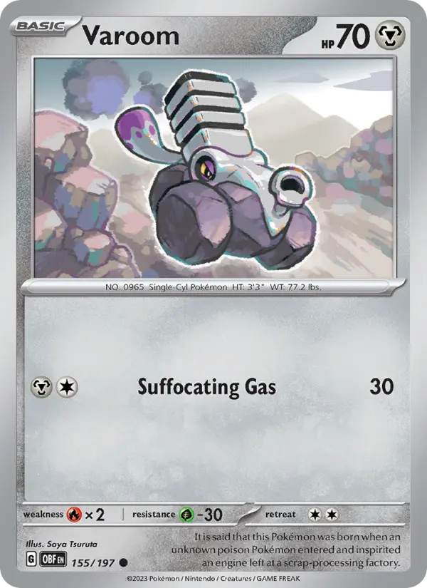 Varoom Common Pokemon card #155 from Obsidian Flames