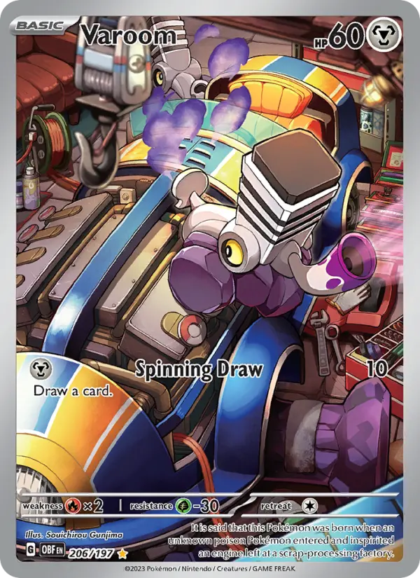 Varoom Illustration rare Pokemon card #206 from Obsidian Flames