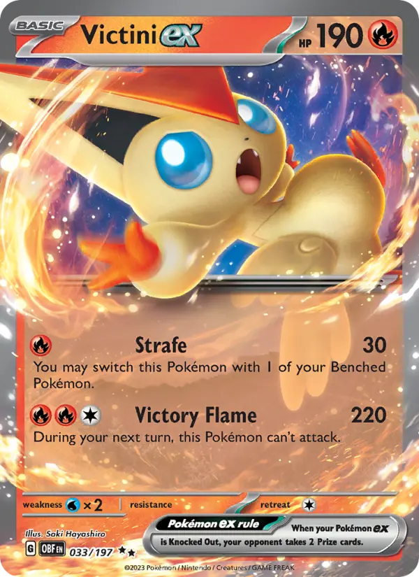 Victini ex Double rare Pokemon card #033 from Obsidian Flames