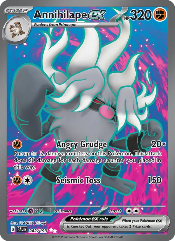 Annihilape ex Ultra Rare Pokemon card #242 from Paldea Evolved
