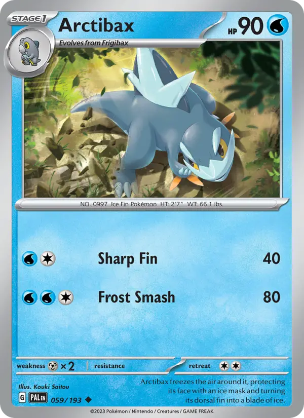 Arctibax Uncommon Pokemon card #059 from Paldea Evolved