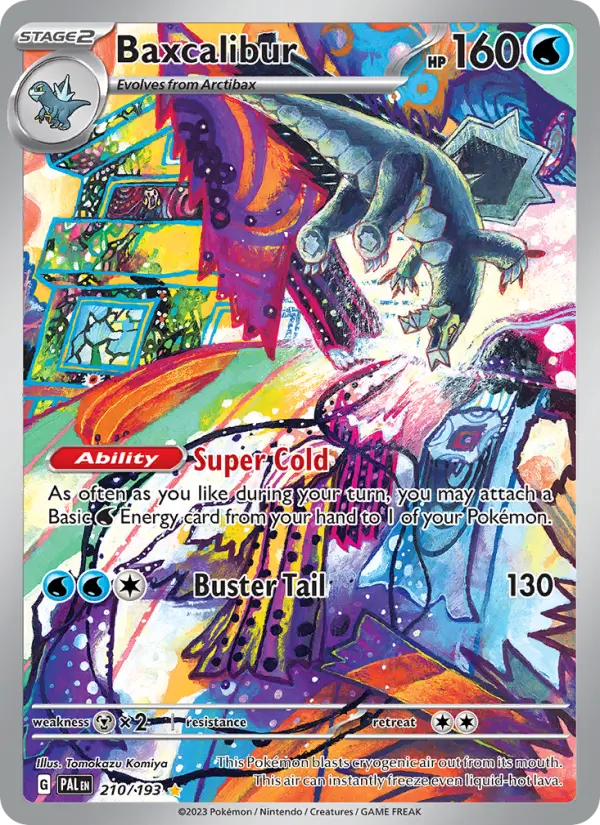 Baxcalibur Illustration rare Pokemon card #210 from Paldea Evolved