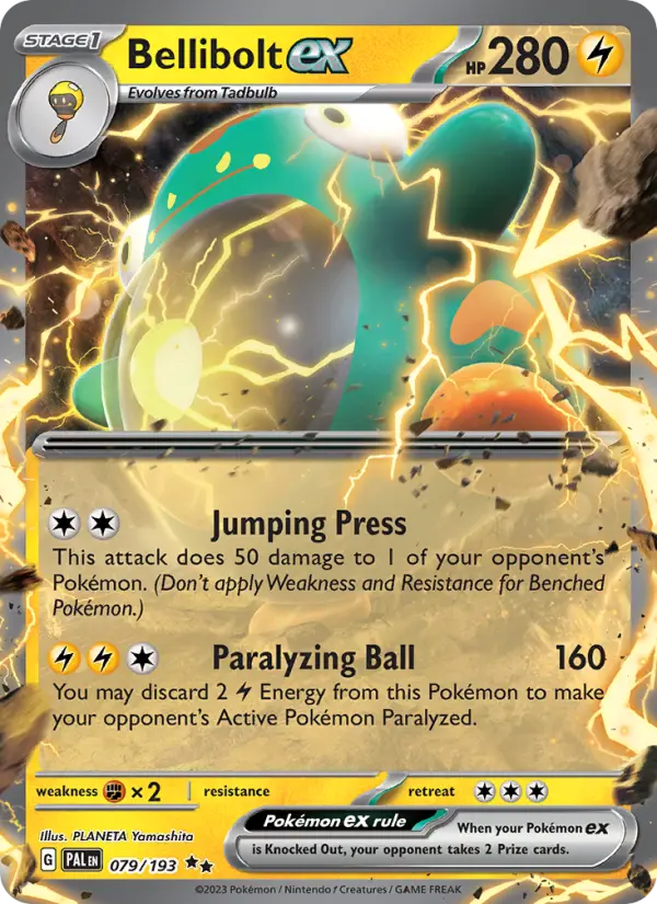 Bellibolt ex Double rare Pokemon card #079 from Paldea Evolved