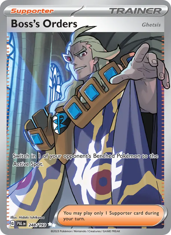 Boss's Orders Ultra Rare Pokemon card #248 from Paldea Evolved