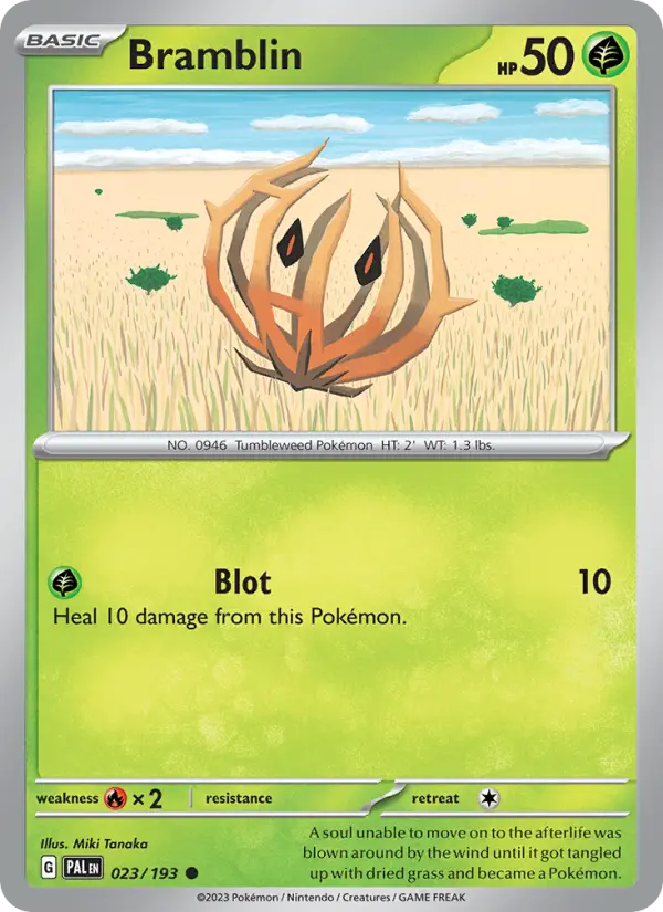 Bramblin Common Pokemon card #023 from Paldea Evolved