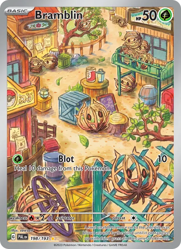 Bramblin Illustration rare Pokemon card #198 from Paldea Evolved