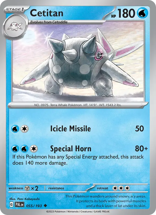 Cetitan Uncommon Pokemon card #055 from Paldea Evolved
