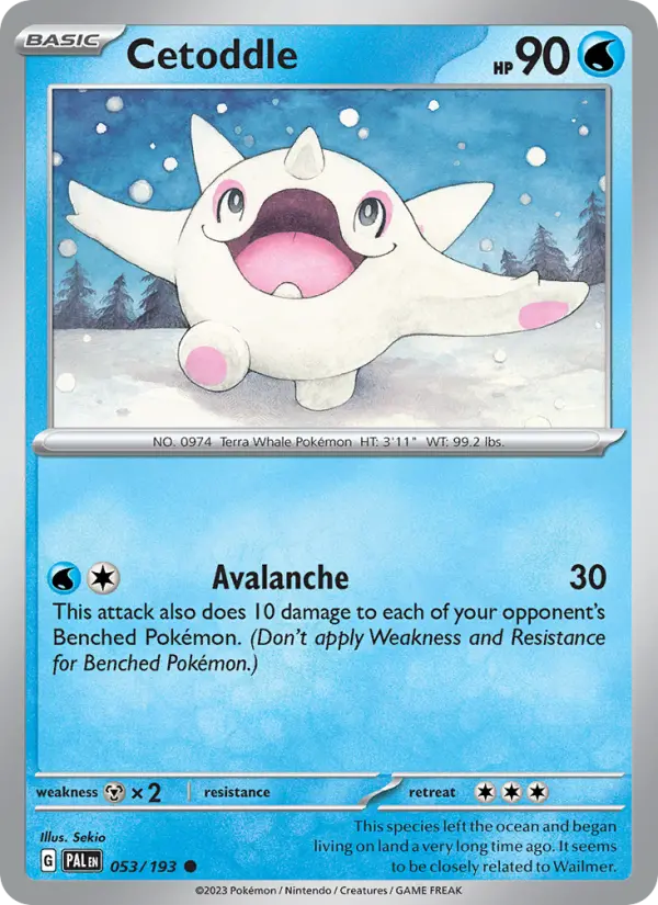 Cetoddle Common Pokemon card #053 from Paldea Evolved