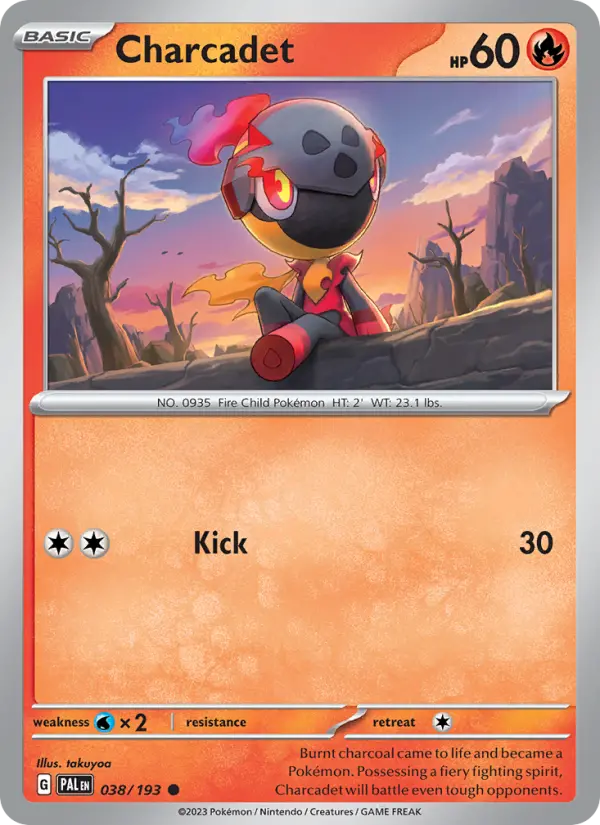 Charcadet Common Pokemon card #038 from Paldea Evolved