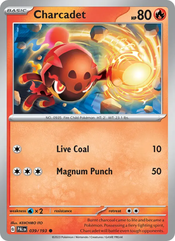 Charcadet Common Pokemon card #039 from Paldea Evolved