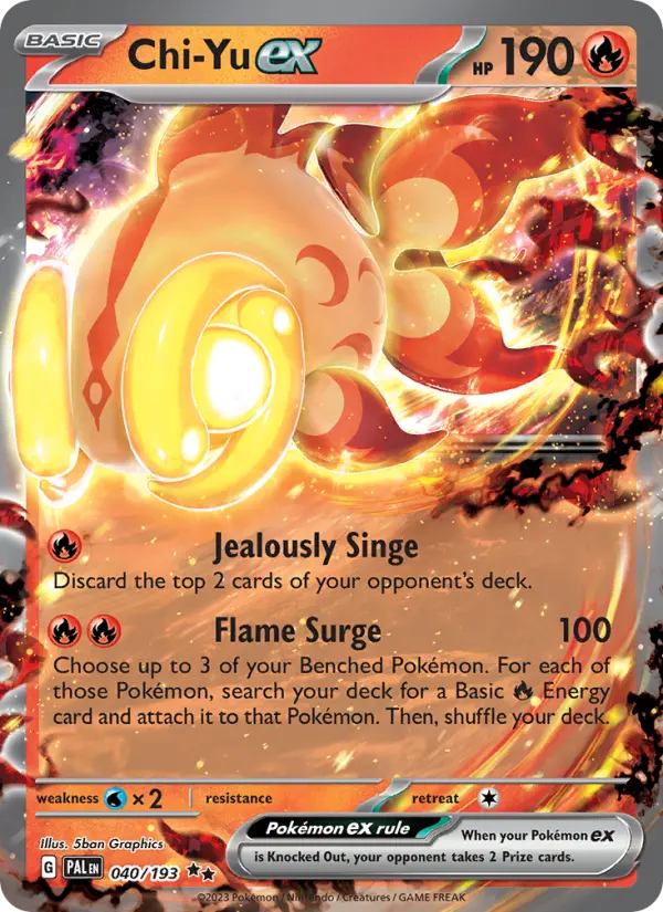 Chi-Yu ex Double rare Pokemon card #040 from Paldea Evolved