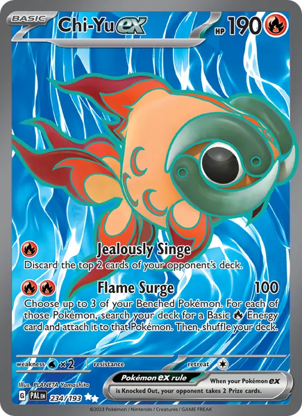 Chi-Yu ex Ultra Rare Pokemon card #234 from Paldea Evolved