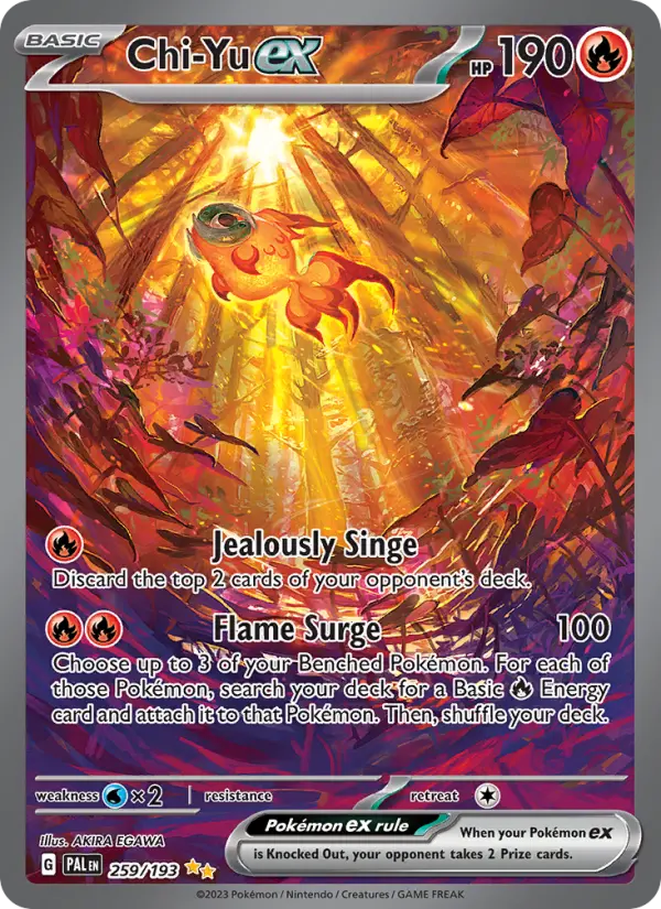 Chi-Yu ex Special illustration rare Pokemon card #259 from Paldea Evolved