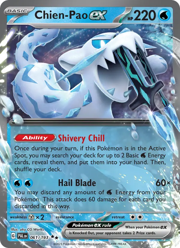 Chien-Pao ex Double rare Pokemon card #061 from Paldea Evolved